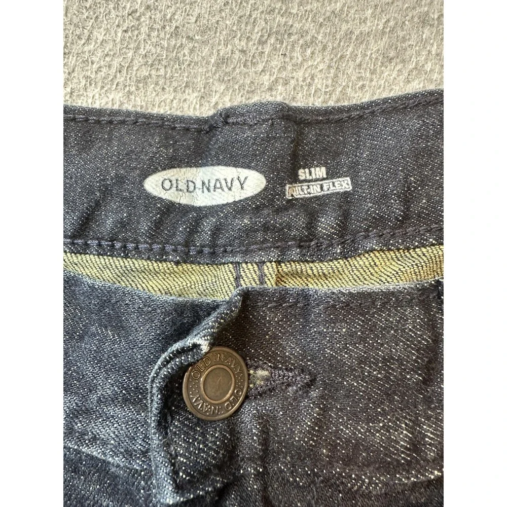Old Navy‎ Jeans Mens 34x29 Blue Slim All-Terrain Flex Distressed Stretch Denim